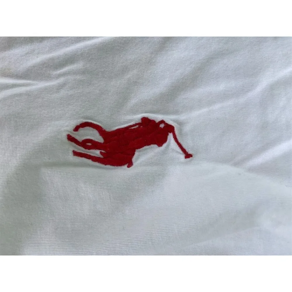 Polo Ralph Lauren Men's XL White Long Sleeve T-Shirt Logo Accents